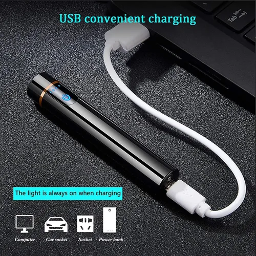Miniatura 3 de Encendedor electrónico, encendedor recargable por USB, mini tira cilíndrica sin llama, resistente al viento, encendedor eléctrico inteligente