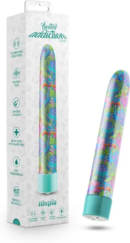 Miniatura 15 de Vibrador de arco iris Blush de 4 pulgadas de adicción limitada Psyche Power, 10 RumboTech potentes vibraciones ruborosas, sensación suave satinada