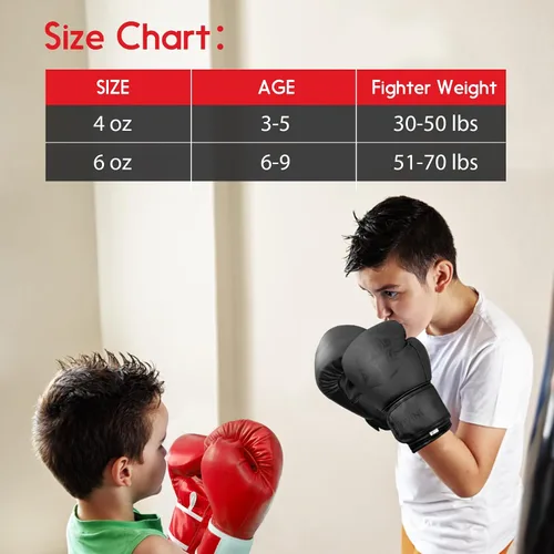 Miniatura 5 de Guantes de boxeo para niños y niñas, guantes de entrenamiento de boxeo juvenil para niños de 3 a 15 años, guantes de boxeo para sparring para niños