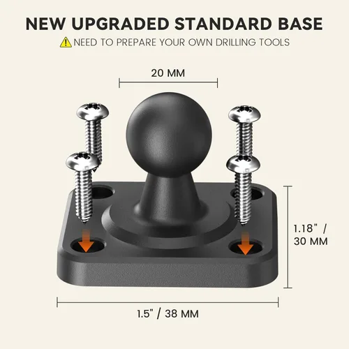 Miniatura 6 de OHLPRO Soporte para tablet de automóvil, base de taladro resistente, soporte para tableta para camión, compatible con iPad Samsung Tab de 5 a 13
