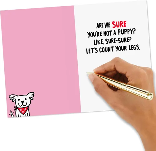 Miniatura 5 de Hallmark Shoebox - Tarjeta divertida para el día de San Valentín (Loved & Adored Like a Puppy) para adolescentes, amigos, cónyuge, novio, novia