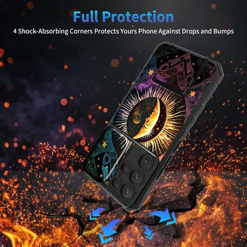 Miniatura 1064 de Funda para Samsung Galaxy S22 Ultra 5G, Galaxy S22 Ultra con cubierta de cámara deslizante, funda resistente de doble capa con función atril Black