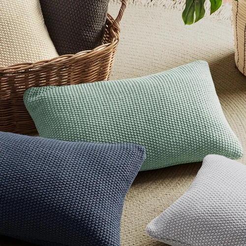 Miniatura 28 de Ink+Ivy Bree - Funda de almohada de punto de textura suave, funda decorativa europea, diseño de estilo de vida de cabaña para sofá, cama, sala