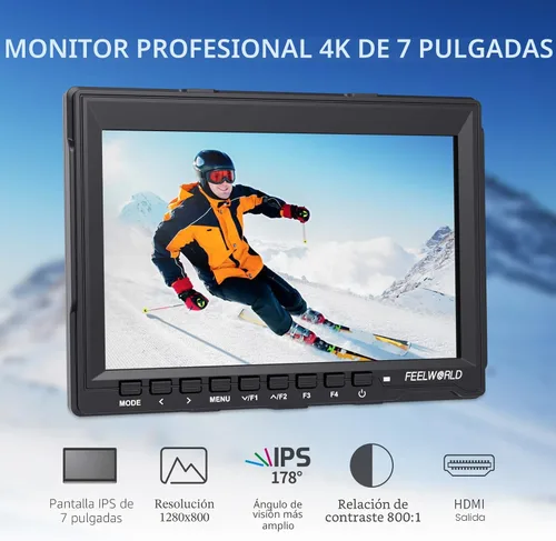 Miniatura 2 de FEELWORLD FW759 7 pulgadas Cámara DSLR Monitor de campo HD Asistencia de vídeo Slim IPS 1280x800 4K HDMI 1080p con sombrilla
