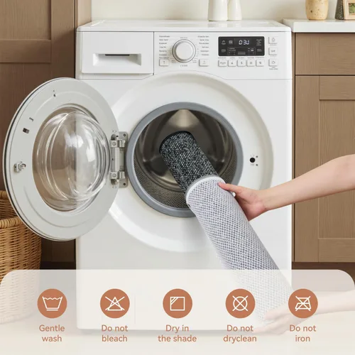 Miniatura 5 de PADOOR Tapetes de baño finos, trenzados para baño, tapetes de baño con parte trasera de goma antideslizante, lavables a máquina y de secado rápido