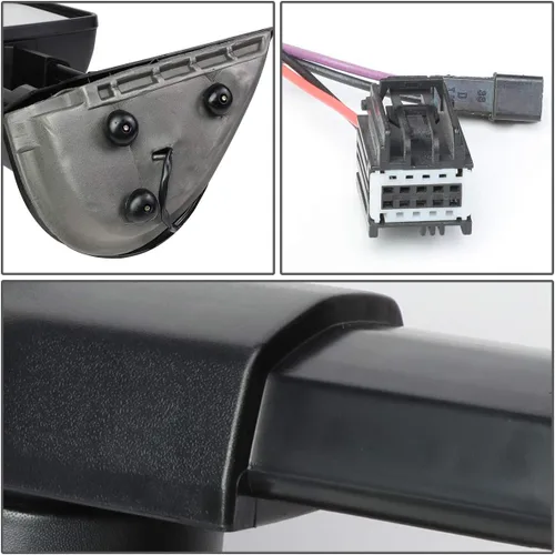 Miniatura 7 de DNA Motoring TWM-028-T888-BK-AM Espejos de remolque alimentados + calor + señal de giro ámbar compatibles con Silverado/Suburban/Avalanche/Tahoe
