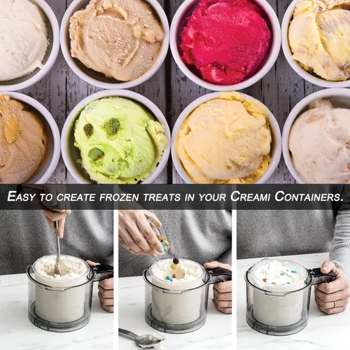 Miniatura 4 de Paquete de 4 recipientes para máquina de helados Ninja CREAMi serie NC301 NC300 NC299AMZ y CN302CCO, pintas cremosas con tapas de color, sin BPA