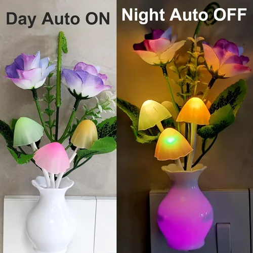 Miniatura 2 de AUSAYE - Luz nocturna LED que cambia de color, paquete de 1 lámpara enchufable del crepúsculo al amanecer, lámpara de decoración para el hogar, luz