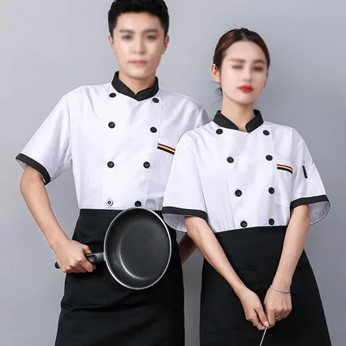 Miniatura 3 de Chef Coat Short Sleeve for Men, Womens Unisex Chef Shirt Buttons Classic Shirt Food Service Jacket