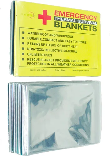 Miniatura 2 de Rawyer - Mantas térmicas de supervivencia de emergencia (paquete de 4), mantas Mylar para exteriores, camping, senderismo, clima duro, hojas