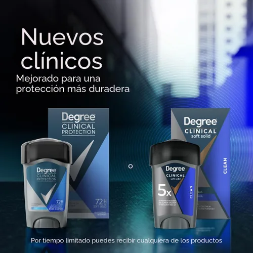Miniatura 6 de Degree Desodorante Antitranspirante para Hombres Clean Protección de 72 Horas contra Sudor y Olor Antitranspirante de Fuerza de Prescripción
