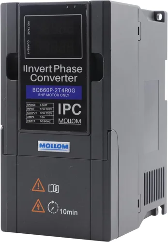 Miniatura 9 de Mollom 0.75KW 220V Convertidor de fase inversa monofásico a trifásico-1HP 3.8A entrada/salida IPC para motor 3PH