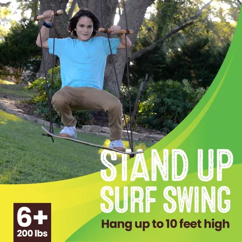 Miniatura 2 de Swurfer TreeSkate - Columpio de árbol para patineta, columpio de surf para exteriores, equipo de juego para niños y adultos, soporta hasta 200 Verde
