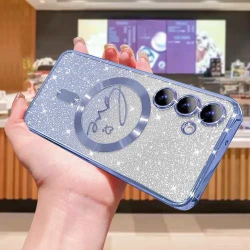 Miniatura 99 de ZONRW - Funda para Samsung Galaxy S22 Ultra magnética, para mujeres y niñas, cubierta trasera suave, lujosa, con corazón de amor, bling, degradado