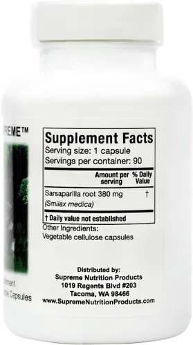 Miniatura 2 de Supreme Nutrition Smilax Supreme, 90 cápsulas vegetarianas puras de zarzaparrilla