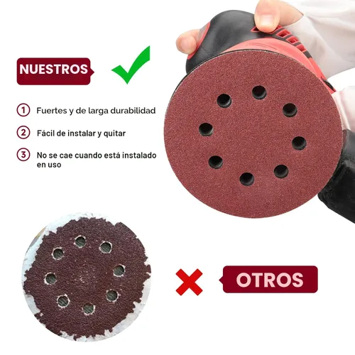 Miniatura 6 de 165 piezas, discos de lija de 5 pulgadas redondos, papel de lija de gancho y bucle para lijadora orbital aleatoria, grano 40 60 80 120 150 240 320