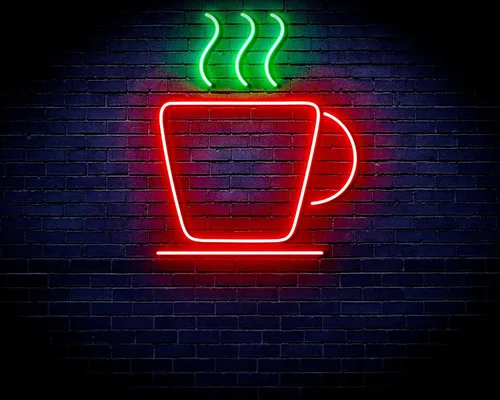 Miniatura 13 de ADVPRO Taza de café Tienda Flex Silicona LED Letrero de neón azul y rojo st16s33-fnu0041-br