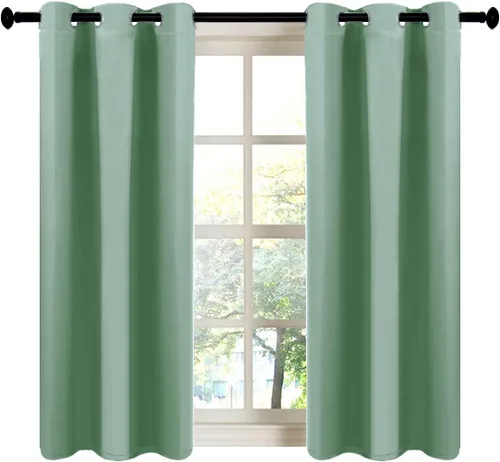 Miniatura 35 de LA PALMA Cortinas opacas con aislamiento térmico y ojales, para sala de estar, dormitorio, paquete de 2 paneles