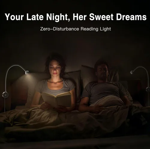 Miniatura 3 de VST Luz de lectura de cama montada en la pared, lámpara de lectura de cabecera con certificación ETL, luz de cabecera regulable táctil con puertos