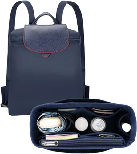 Miniatura 3 de D.DUO Organizador de mochila, organizador de bolso, organizador de bolsa de fieltro con múltiples bolsillos para Longchamp Le Pliage (gris)