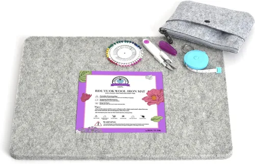 Miniatura 9 de Rdutuok Tapete de Prensado de Lana de 17"x13.5" 100% Lana Afieltrada de Nueva Zelanda Tapete de Planchado para Acolchadores, Costura, Suministros