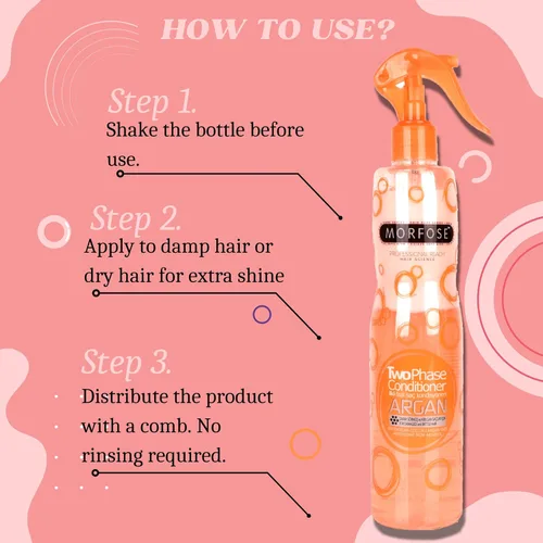 Miniatura 5 de Morfose Acondicionador profesional sin enjuague de argán, protector térmico para cabello, protección contra el calor en aerosol para el cabello
