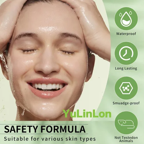 Miniatura 3 de Pluma líquida para cejas de 4 puntas, punta ultra fina, cejas, forro, barba, cabello (1# marrón claro)