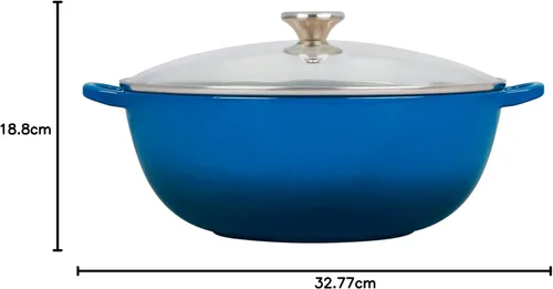 Miniatura 7 de Le Creuset Horno de chef de hierro fundido esmaltado con tapa de vidrio, 7.5 cuartos de galón, Marsella