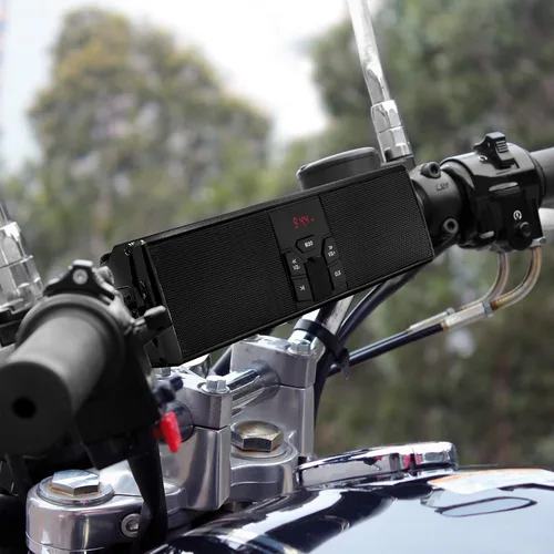 Miniatura 2 de GoHawk Altavoces Bluetooth para motocicleta, altavoces impermeables con luces LED, montaje ajustable de 360°, radio FM y entrada AUX para Harley