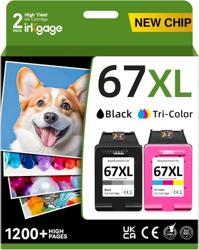 Paquete combinado de cartuchos de tinta 67XL negro/color para HP Ink 67 para HP 67XL tinta para impresora Fit para HP DeskJet 2700e 2700 2855e 2800