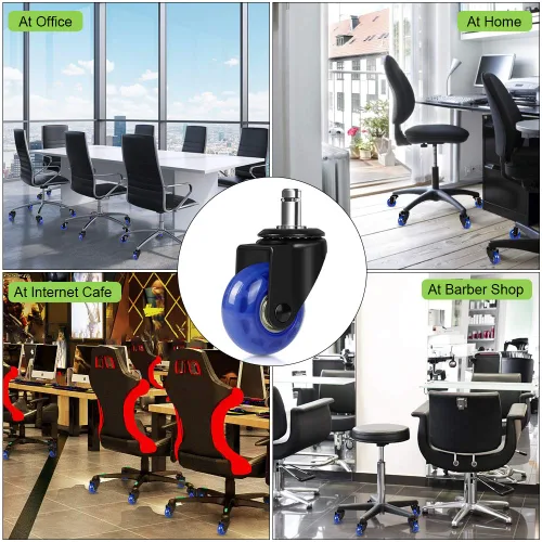 Miniatura 6 de Ruedas giratorias de oficina de 2 pulgadas, ruedas de repuesto para silla de juegos, ruedas giratorias resistentes, no necesita alfombrilla