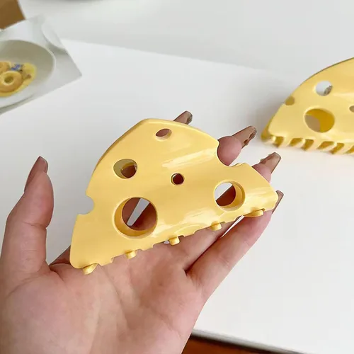 Miniatura 4 de Pinzas de garra de queso, lindas pinzas para el pelo de queso, pinzas de mandíbula para el pelo de postre, pinzas para el cabello con forma de S4