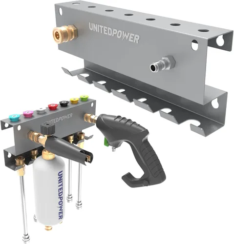 Miniatura 8 de UNITEDPOWER Soporte para pistola de lavado a presión, soporte de cañón de espuma para montaje en pared, estante de almacenamiento de herramientas