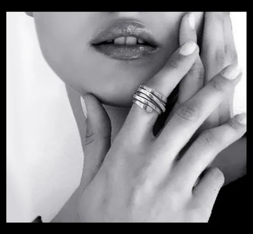 Miniatura 179 de Anillo de plata de ley 925, minimalista, ajustable, hecho a mano, para mujeres y niñas