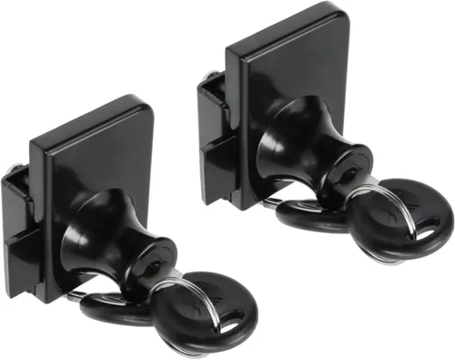 Miniatura 8 de Cerradura de vitrina sin taladro para vidrio de 0.2 a 0.3 pulgadas, llave igual, montaje puerta a puerta, 2 juegos ovalados cromados de 3.35 x 1.49