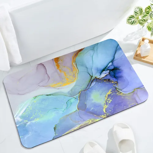Miniatura 7 de Gibelle Alfombra de baño súper absorbente, de secado rápido, delgada, para debajo de la puerta, antideslizante, parte trasera de goma, para frente