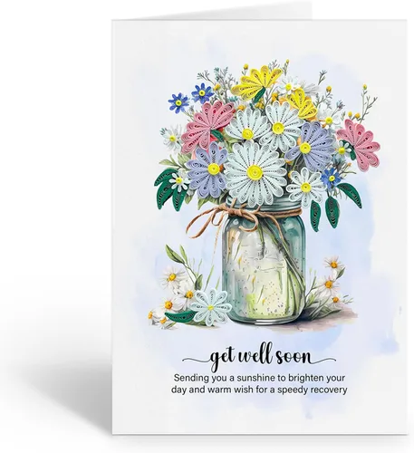 Miniatura 5 de Tarjeta de felicitación Get Well Soon, tarjeta de flores para recuperarse pronto, tarjeta de recuperación rápida, tarjeta de sentirse mejor, tarjeta
