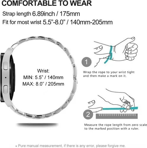 Miniatura 5 de DEALELE Correas compatibles con Samsung Galaxy Watch 7 / FE / 6/6 Classic / 5/5 Pro / 4/4 Classic / 3 de 1.614 in / Huawei GT3 / GT2 de 1.654 in, 1#