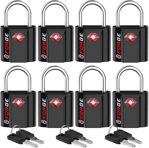 Miniatura 12 de Cerraduras de equipaje aprobadas por la TSA, cerraduras de viaje con llave de hoyuelo ultra seguras con cuerpo de aleación de zinc