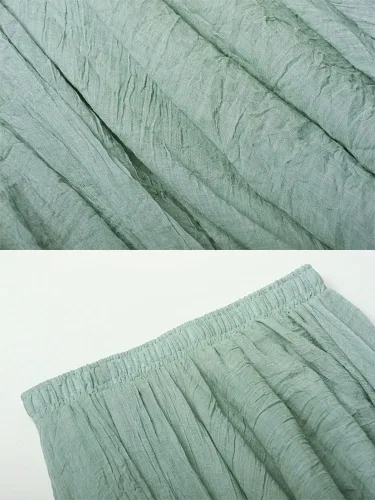Miniatura 26 de OCHENTA Falda larga de lino y algodón bohemio para mujeres y niñas para vacaciones de verano en la playa