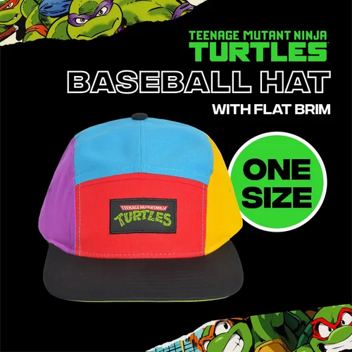 Miniatura 2 de Concept One TMNT - Gorra de béisbol para adultos, diseño de tortugas ninja con ala plana