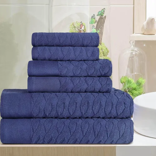 Miniatura 52 de Superior Juego de 6 toallas de 100% algodón egipcio de 500 GSM, 6 piezas, 2 caras, 2 manos, 2 toallas, ideal para baño, cocina o playa, de secado