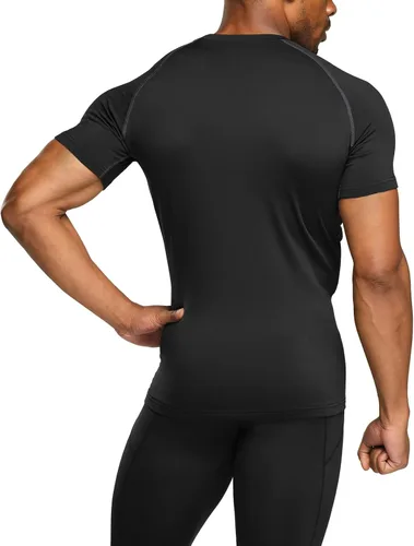 Miniatura 2 de TSLA Camisas térmicas de compresión de manga corta para hombre, camiseta deportiva atlética, camiseta de invierno para correr