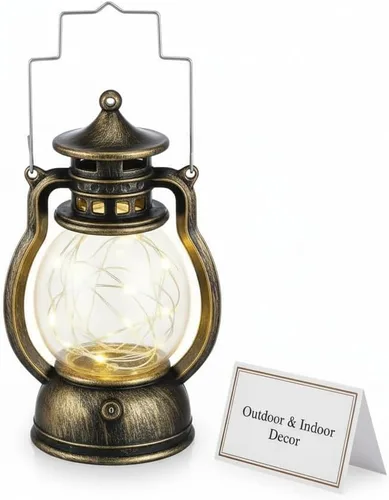 Linterna de mano retro, decoración de farol occidental, colgante LED vintage de metal con asa de transporte, diseño elegante de lámpara de