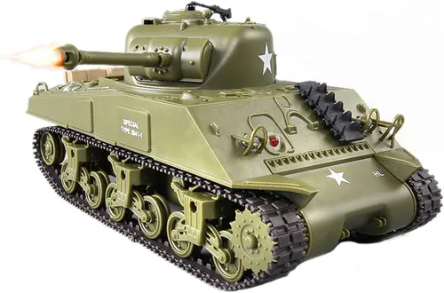 Miniatura 2 de POCO DIVO Pershing M26 Tanque Pesado US RC Infrarrojos Batalla Panzer 2.4Ghz Modelo a Escala 1/30 Vehículo Militar con Luces de Sonido