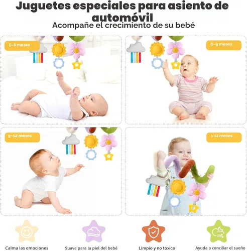 Miniatura 6 de Stuffed Juguetes en espiral para asiento de automóvil para bebé, los mejores regalos para recién nacidos, artículos esenciales suaves para bebés