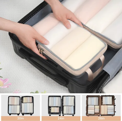 Miniatura 47 de BAGAIL 4 Set/6 Set Ultraligero Compresión Embalaje Cubos Organizador de Embalaje para Accesorios de Viaje Equipaje Maleta Mochila