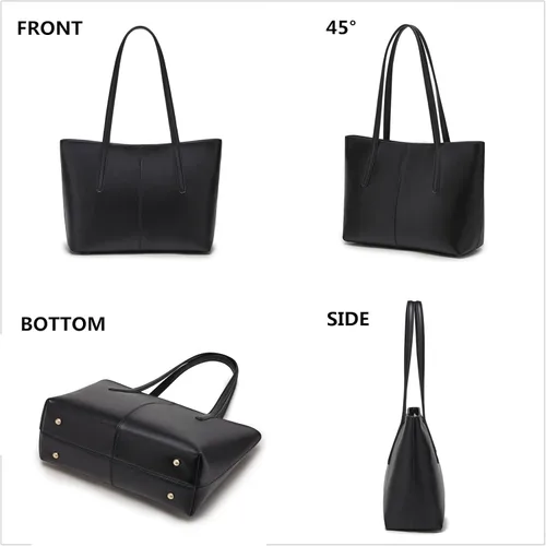 Miniatura 5 de Cnoles Bolso de mano de cuero para mujer, bolso de mano, bolso de mano, para mujer, con asa superior, grande, suave, bolso de hombro