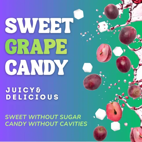 Miniatura 3 de Xylipop Grape - Caramelo de xilitol amigable con los dientes, fabricado con 3 ingredientes orgánicos, sin azúcar y vegano, tratamiento seguro