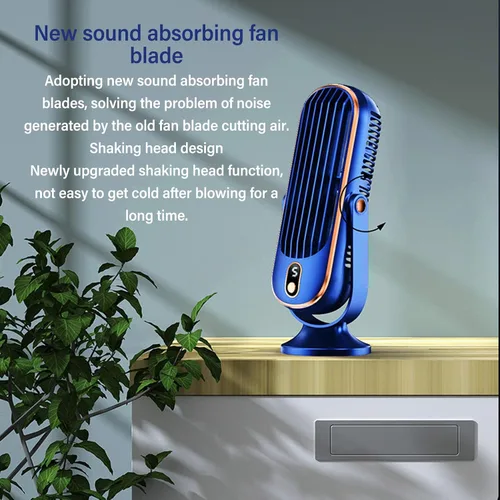 Miniatura 4 de Ventilador de mesa de torre de escritorio, ventilador de mesa silencioso, torre oscilante, ventilador de mesa con enchufe USB, ventilador de mesa